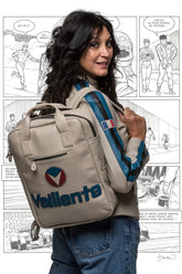 Michel Vaillant Vaillante ecru leather backpack